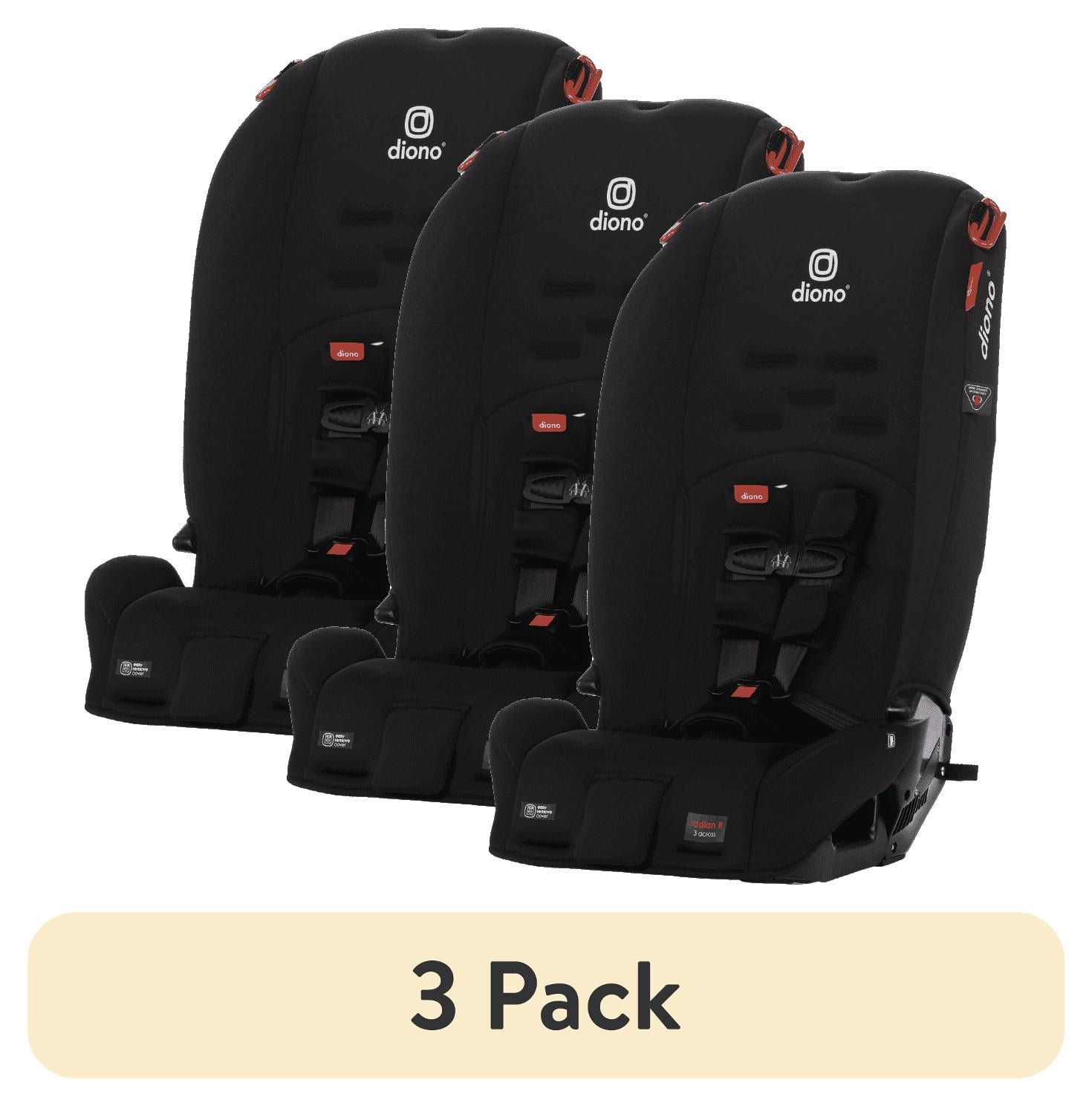 (3 pack) Diono Radian 3R, 3-in-1 Convertible Car Seat, Rear Facing & Forward Facing, 10 Years 1 Car Seat, Slim Fit 3 Across, Jet Black