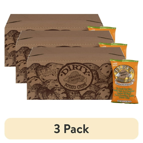 (3 pack) Dirty Kettle Potato Chips, Sriracha & Honey, 25 Ct