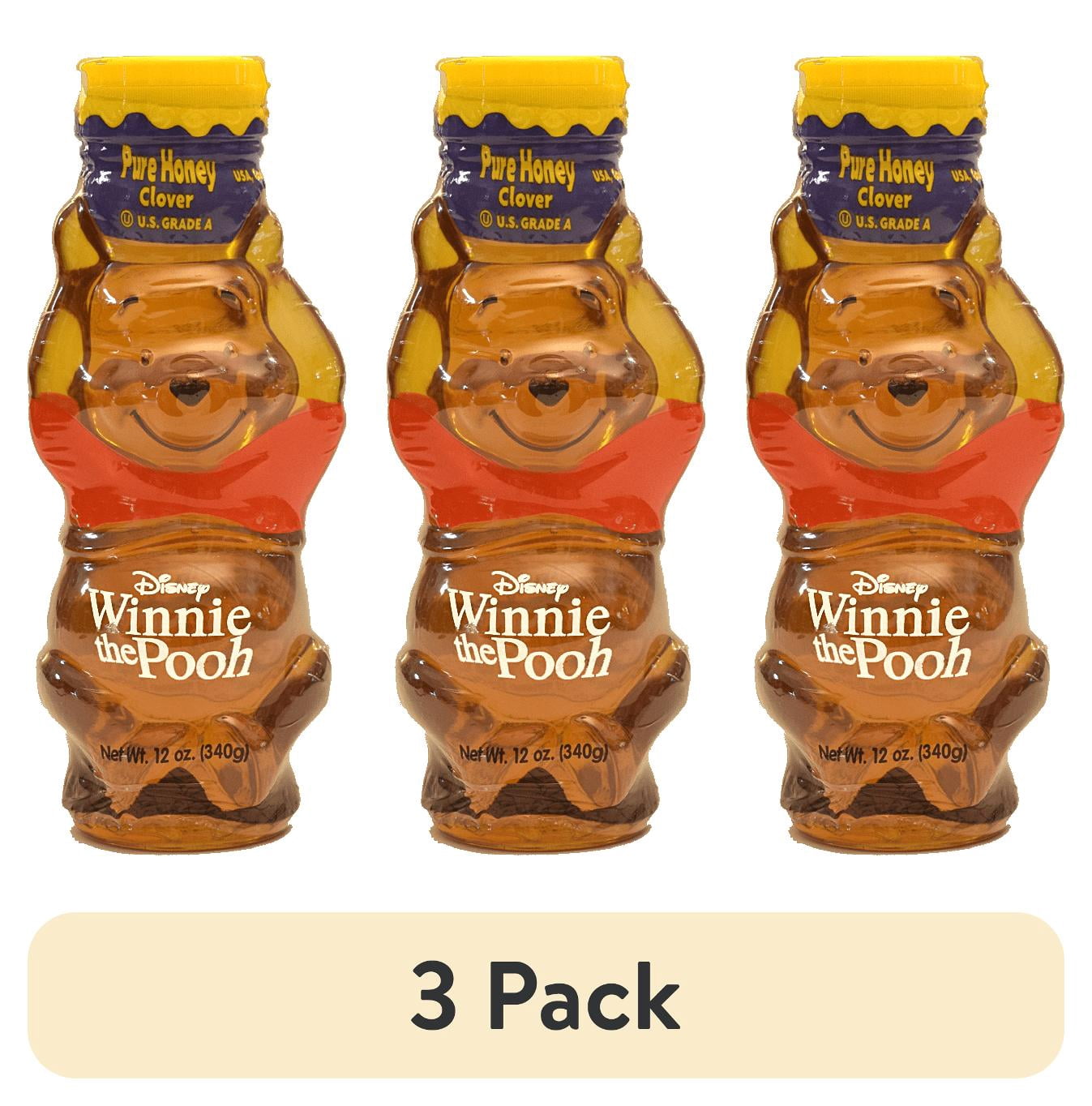 (3 pack) Disney Clover Pure Honey, 12 oz