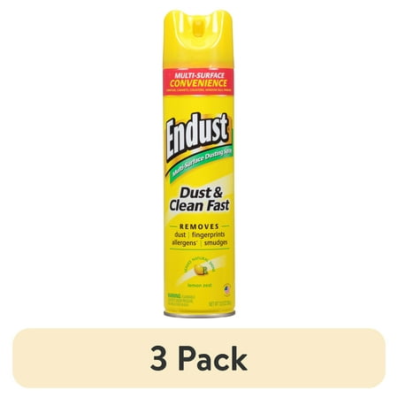 (3 pack) Endust® Multi-Surface Dusting and Cleaning Spray, Lemon Zest, Aerosol, 12.5 oz.