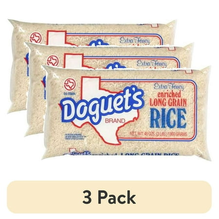 (3 pack) Doguet's Extra Fancy Enriched Long Grain Rice, 48 oz