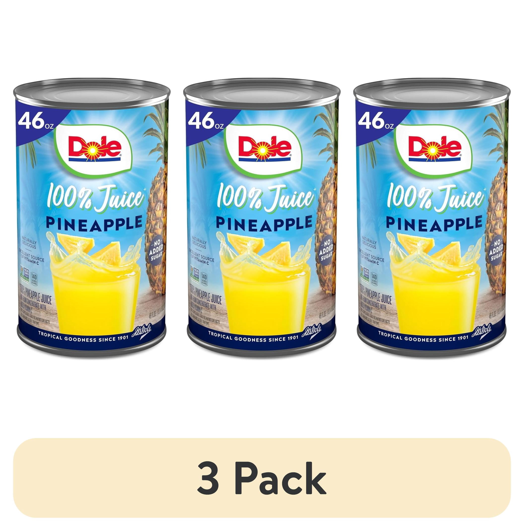 (3 pack) Dole 100% Pineapple Juice 46 fl oz Can