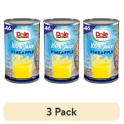 (3 pack) Dole All Natural 100% Pineapple Juice, 46 oz, NON GMO, Shelf Stable, Aluminum Can