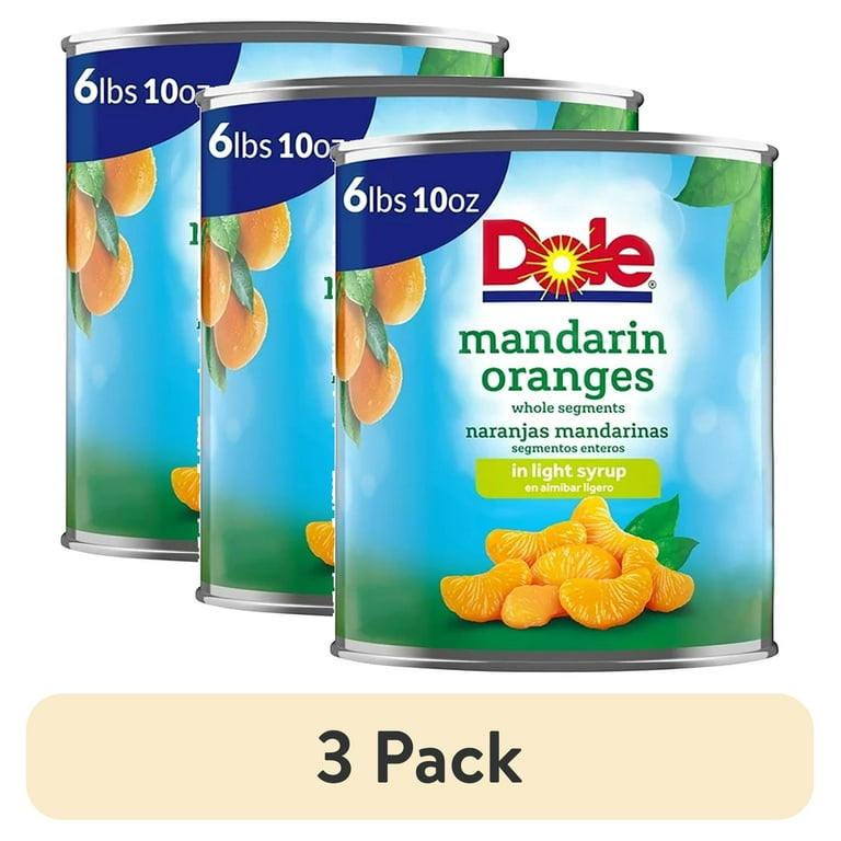 3 pack) Dole Mandarin Oranges in Light Syrup, 106 oz Can - Walmart.com