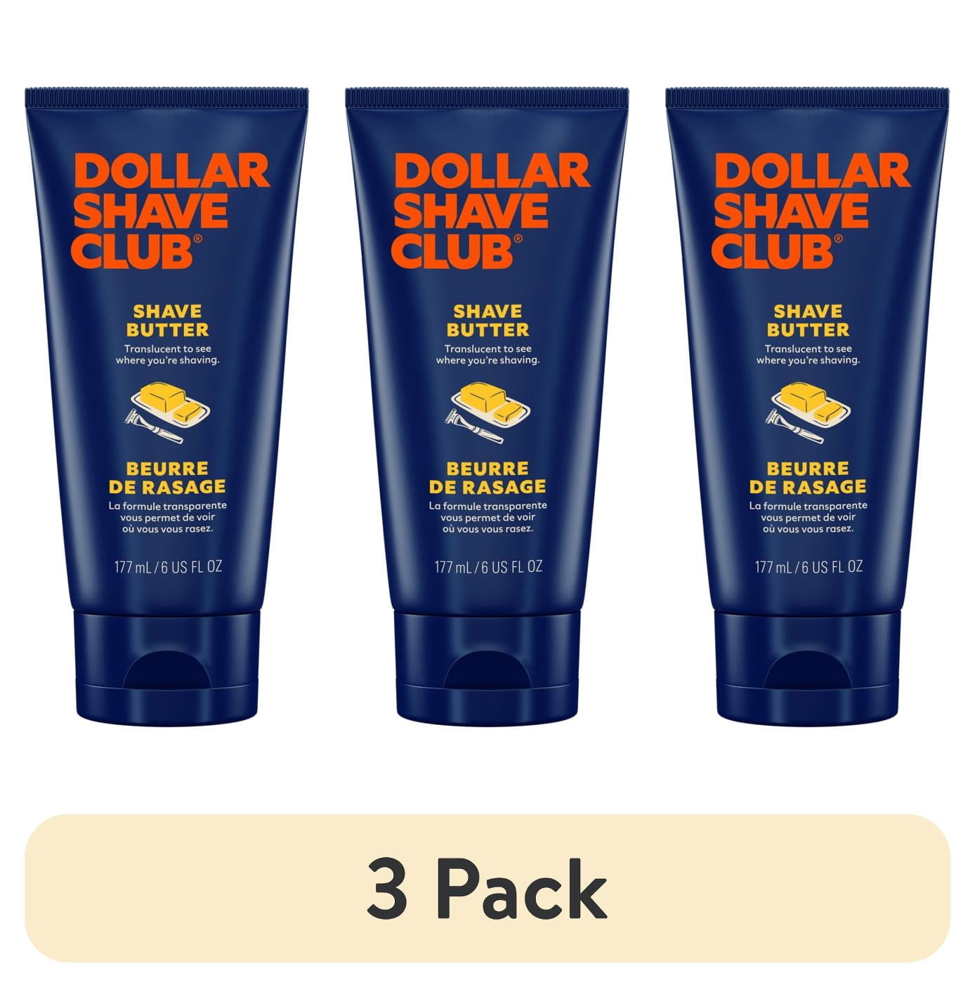 (3 pack) Dollar Shave Club Smooth Shave Butter 6 fl oz for Precision Shaving