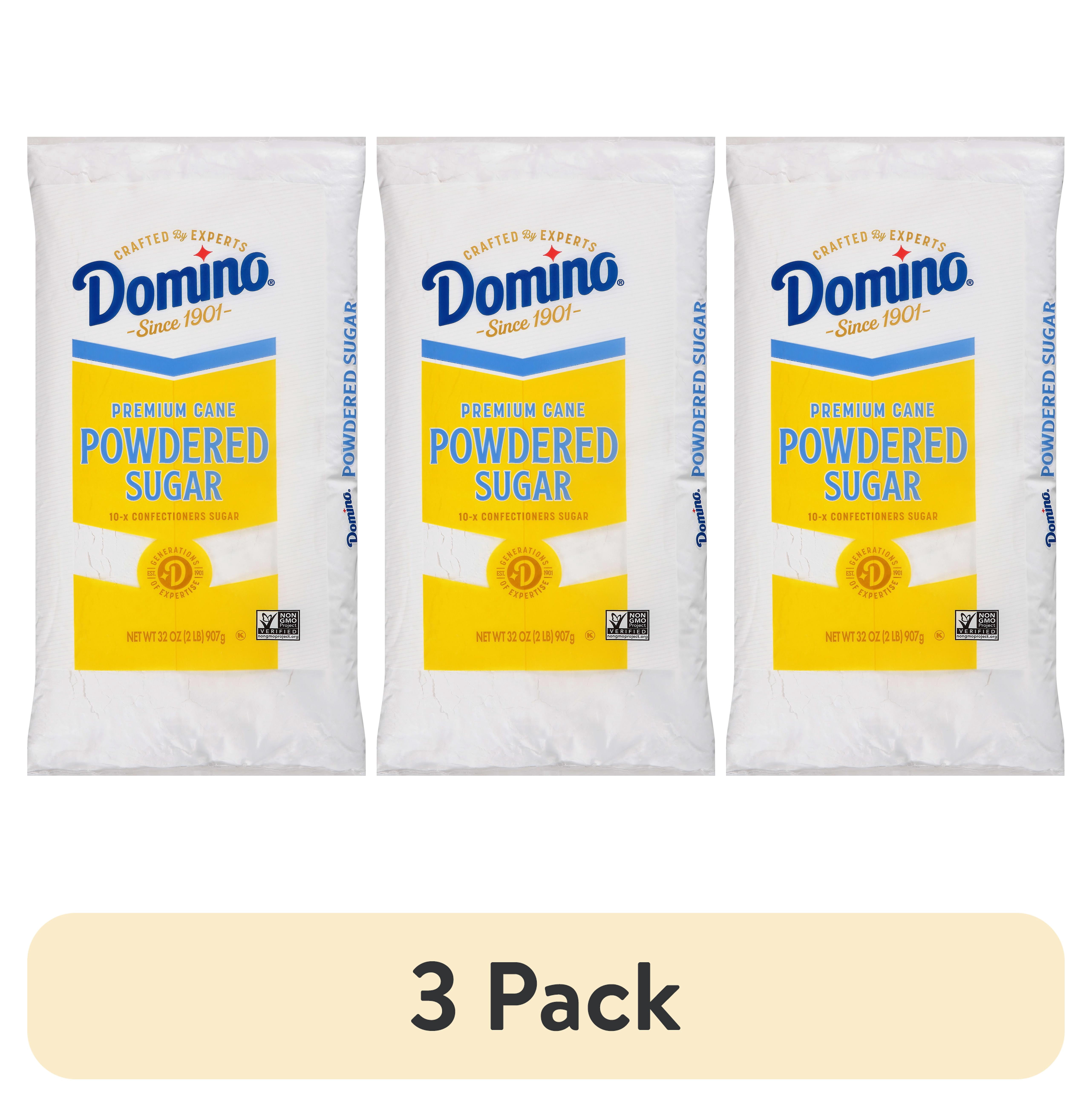 (3 pack) Domino Confectioners Sugar, Pure Cane 10-x Powdered, 2lb (907g), Plastic Bag