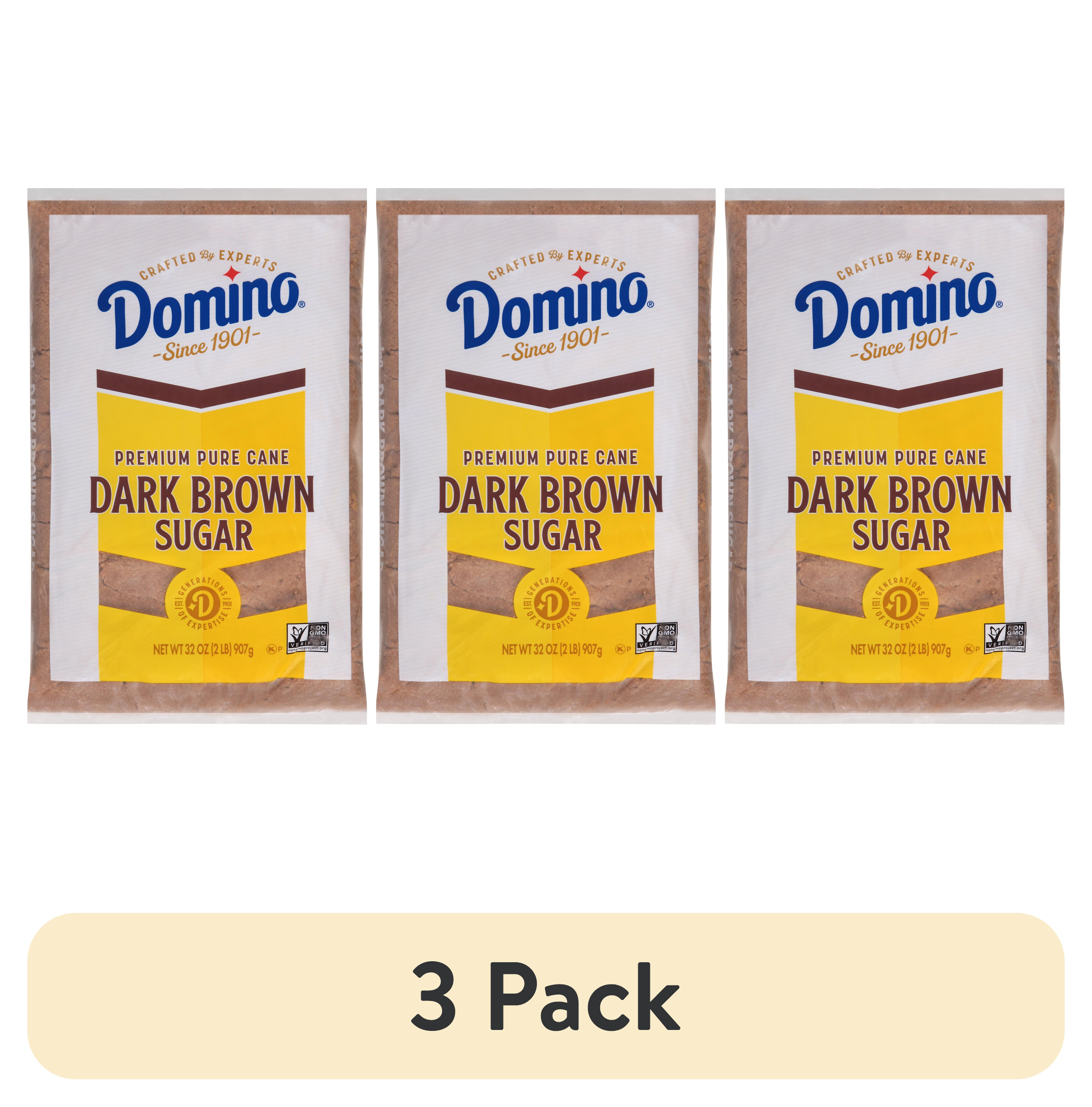 (3 pack) Domino Premium Pure Cane Dark Brown Sugar 2 lb - Walmart.com