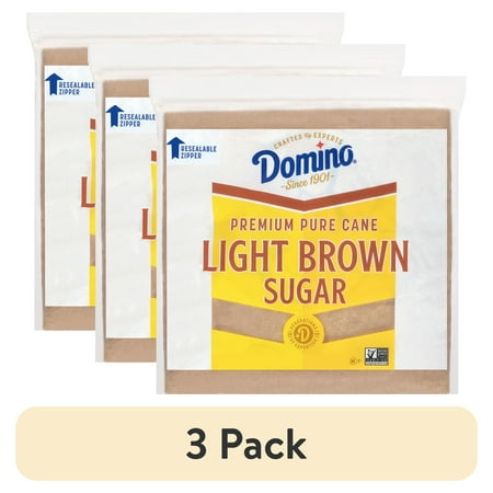(3 pack) Domino Premium Pure Cane Light Brown Sugar 4# Zipper-Pak