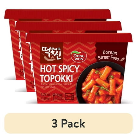(3 pack) Dongwon Spicy and Sweet Topokki Cup, 4.23 Oz