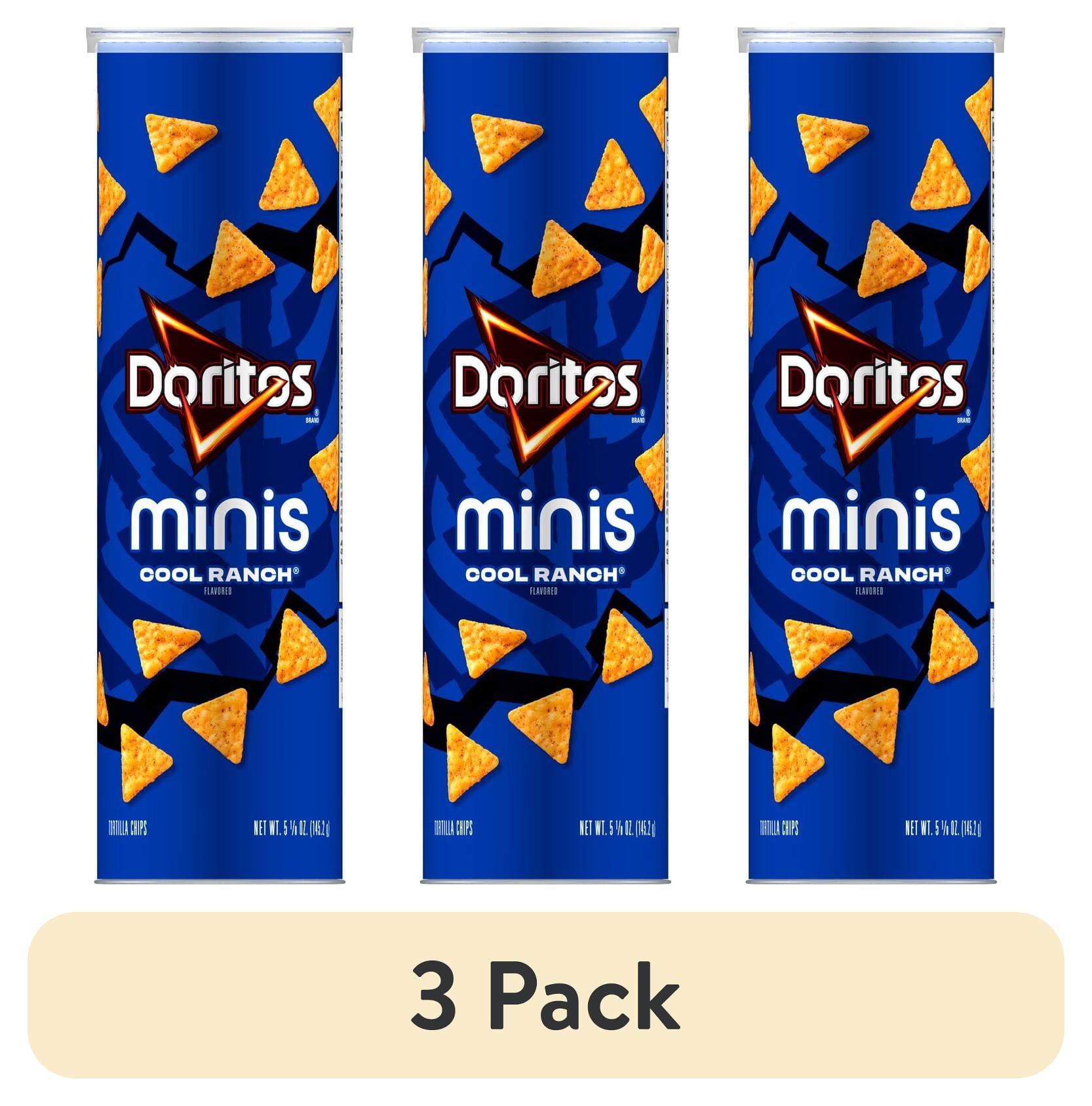 (3 pack) Doritos Minis Tortilla Chips Cool Ranch Flavored, 5.125 oz, Canister