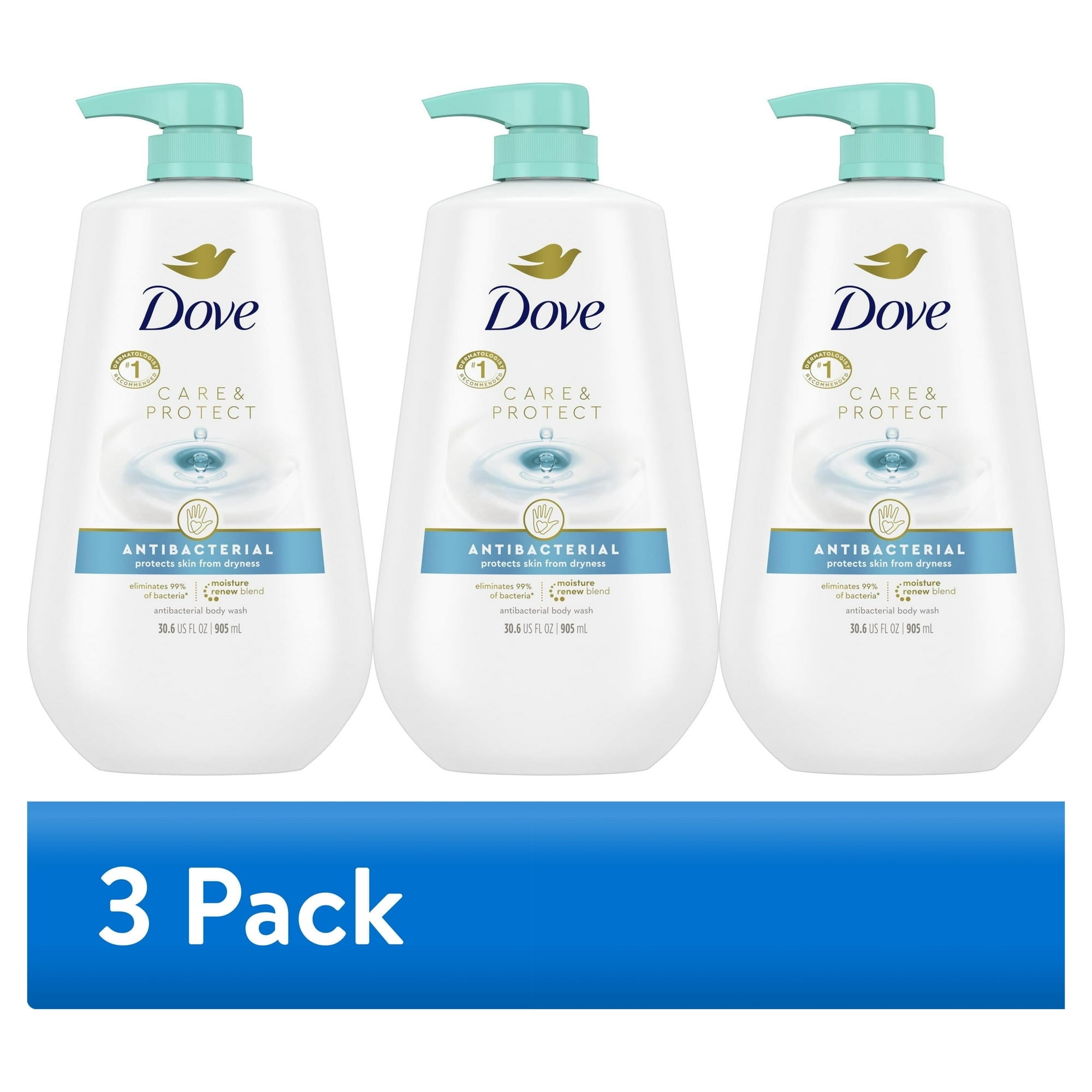 3 pack) (3 Pack) Dove Care and Protect Antibacterial Daily Use