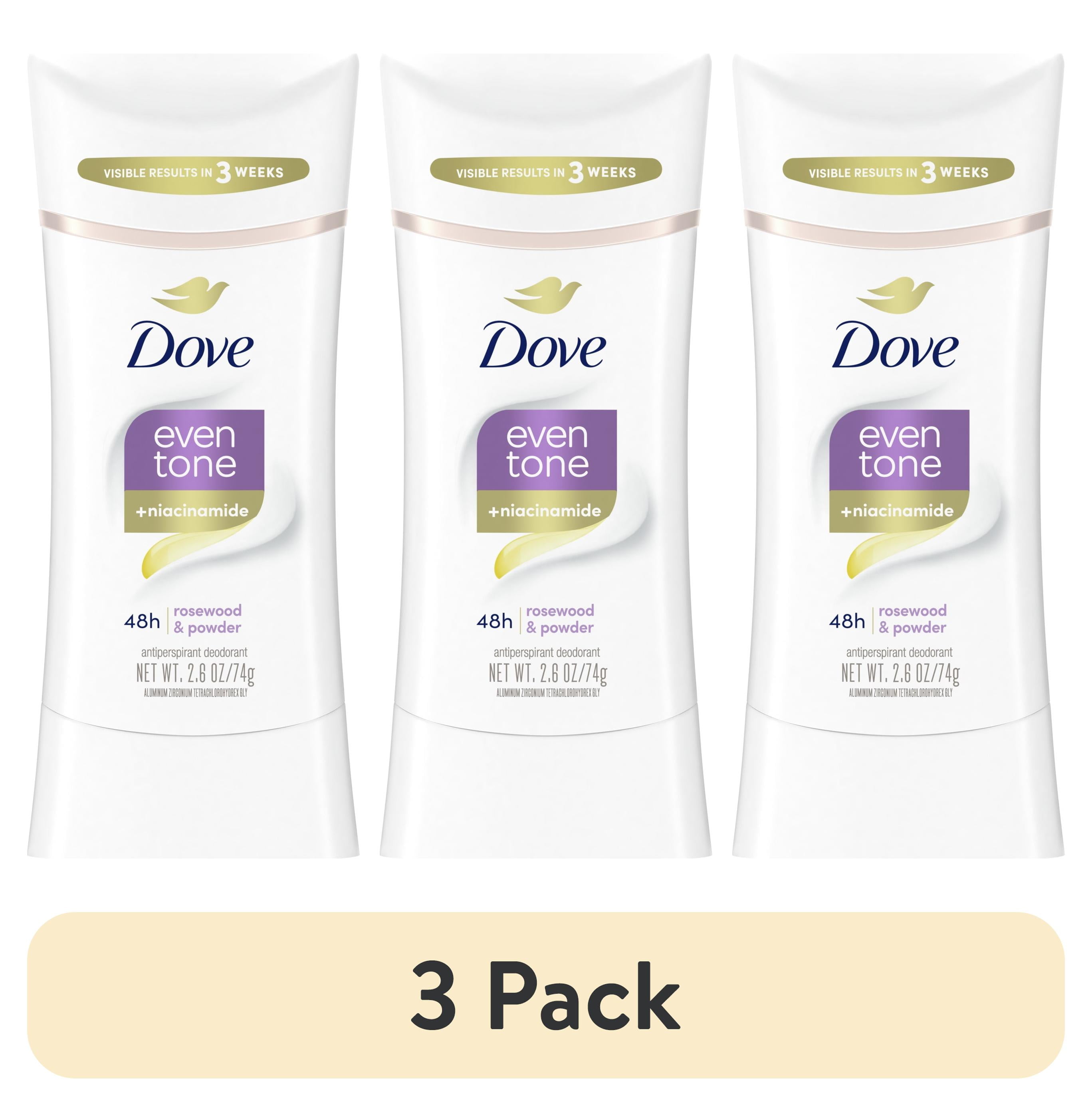 (3 pack) Dove Even Tone Antiperspirant Restoring Powder Deodorant for Women For Uneven Skin Tone 2.6 oz