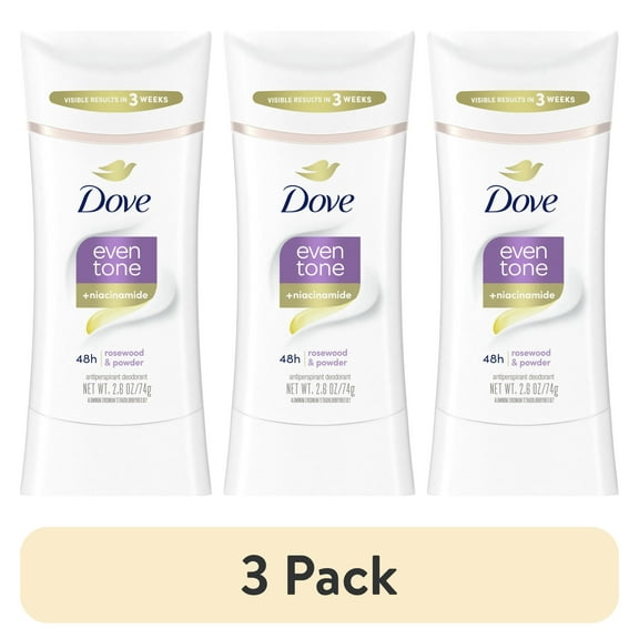 (3 pack) Dove Even Tone Antiperspirant Restoring Powder Deodorant for Women For Uneven Skin Tone 2.6 oz