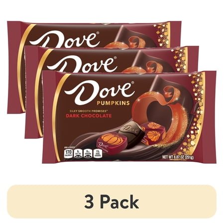 (3 pack) Dove Promises Dark Chocolate Fall Halloween Candy - 8.87 oz