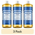 thumbnail interactive-video image 1 of (3 pack) Dr. Bronner's Magic Soap - Peppermint - Pure-Castile Liquid Soap - 32 oz – for face, body wash, hands, 1 of 12