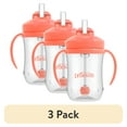 thumbnail interactive-video image 1 of (3 pack) Dr. Brown's Milestones Baby’s First Straw Cup, Training Cup with Weighted Straw, Coral, 6m+, 1 of 15