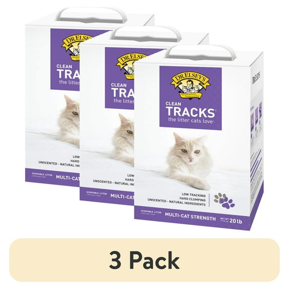 (3 pack) Dr. Elsey's Clean Tracks Clumping Clay Cat Litter 20 lb. Box