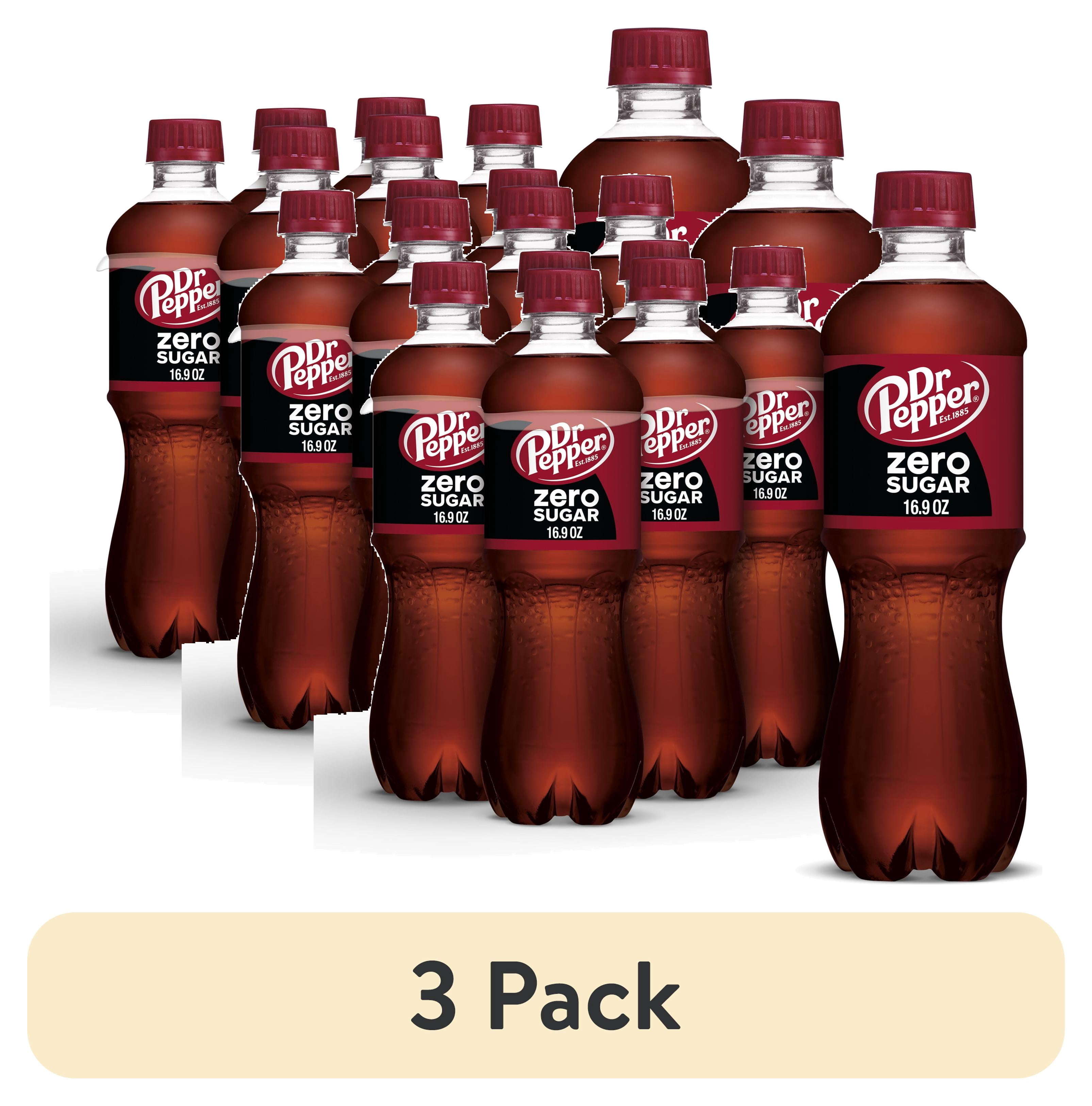 (3 pack) Dr Pepper Zero Sugar Soda Pop, 16.9 fl oz, 6 Pack Bottles