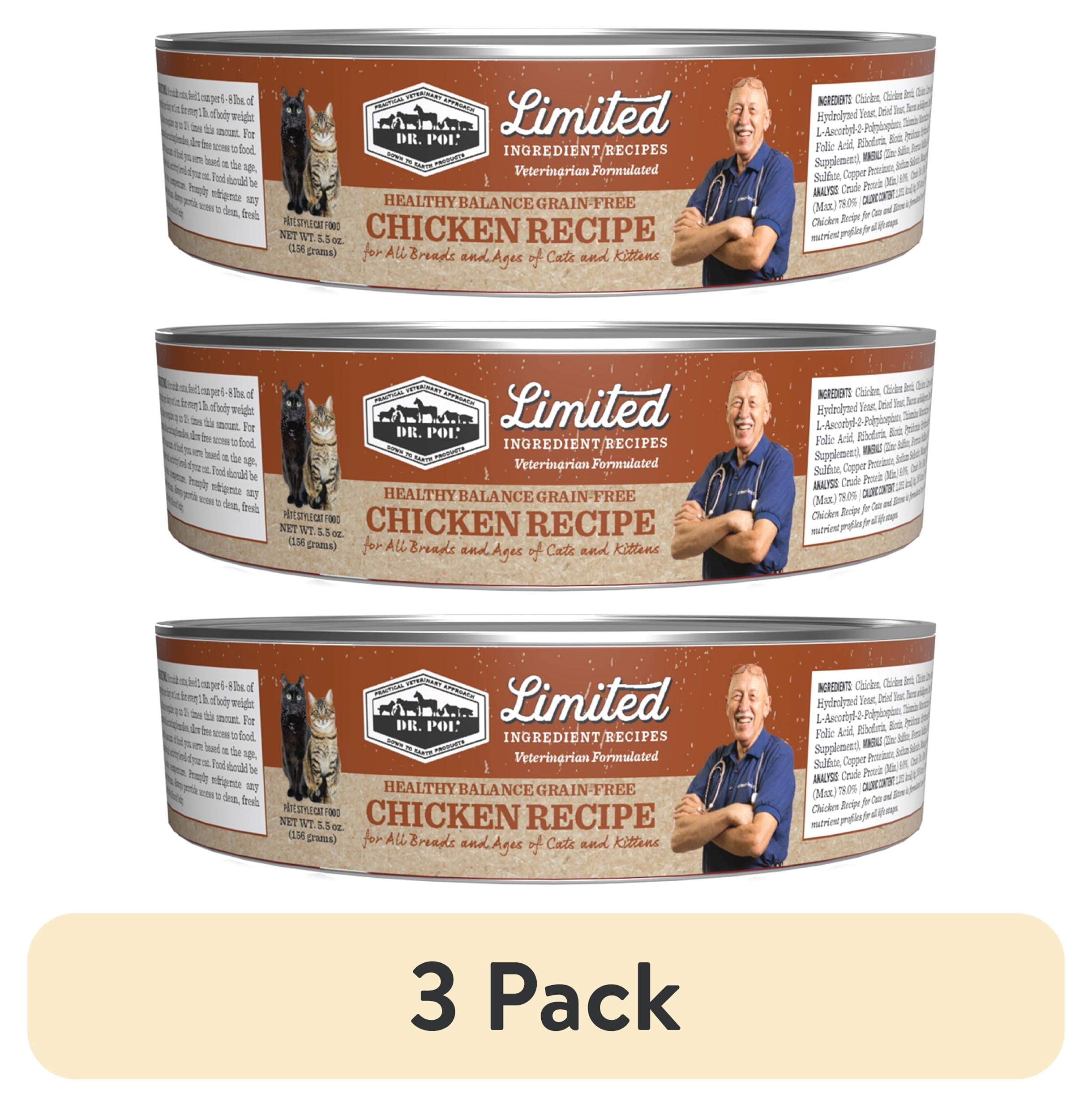 (3 pack) Dr. Pol Limited Ingredient Chicken Canned Cat Food, 5.5oz.