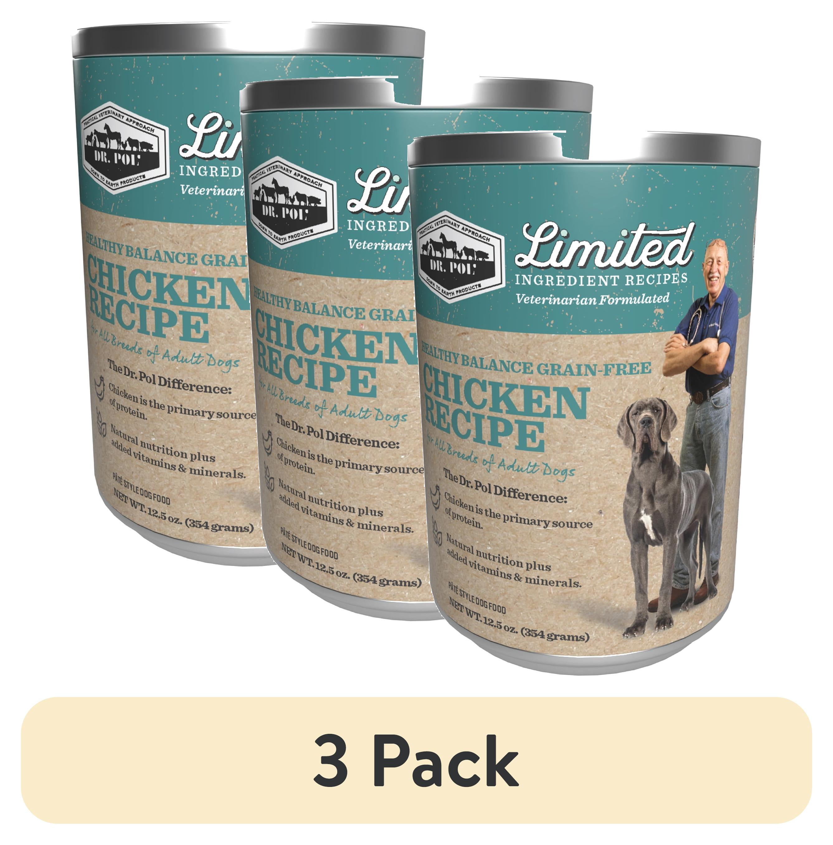 (3 pack) Dr. Pol Limited Ingredient Chicken Canned Dog Food, 12.5oz.