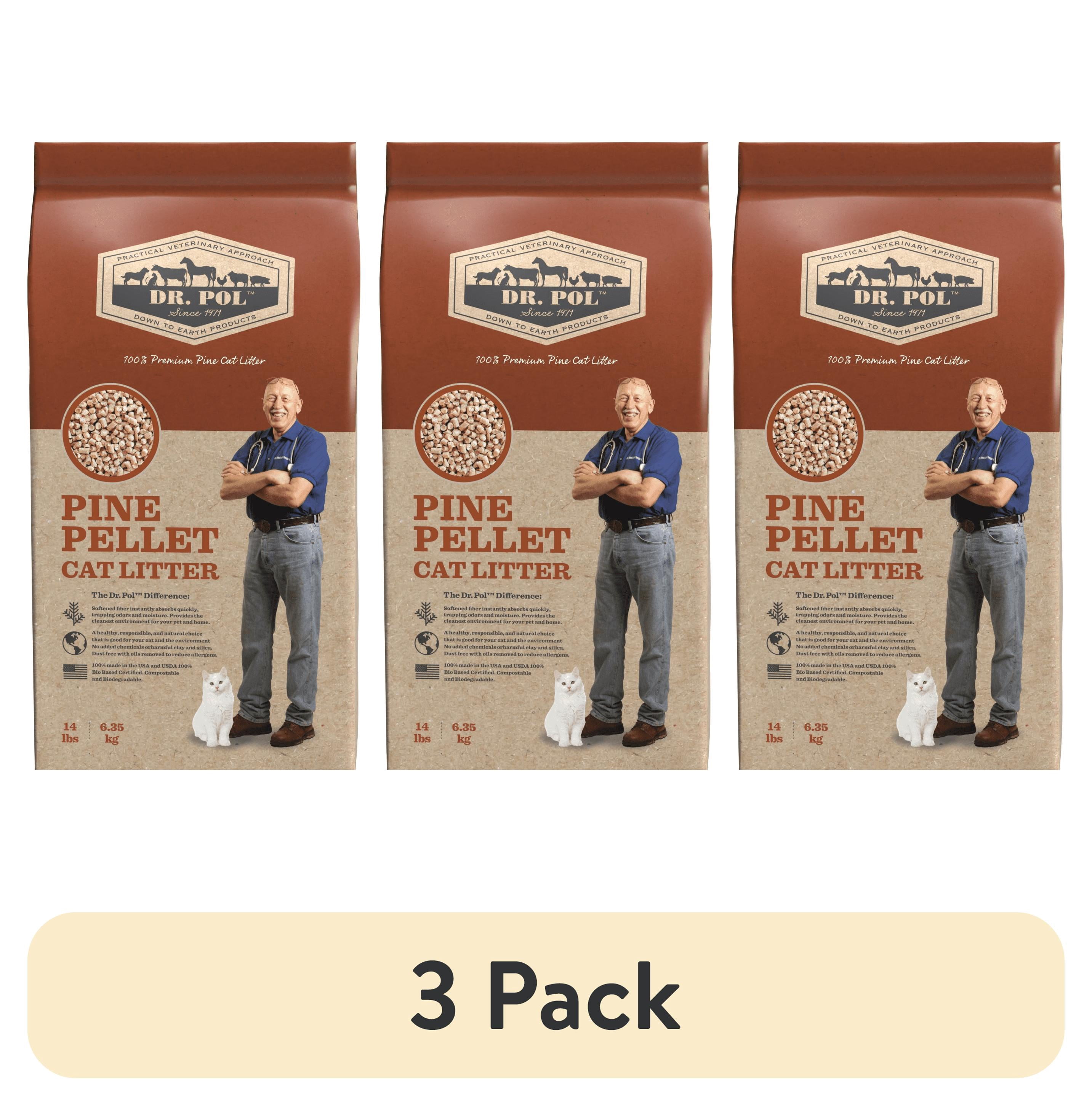 (3 pack) Dr. Pol Pine Pellet Cat Litter - 14lb Bag