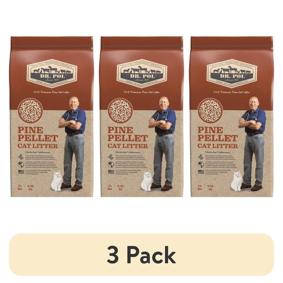 (3 pack) (3 pack) Dr. Pol Pine Pellet Cat Litter - 14lb Bag