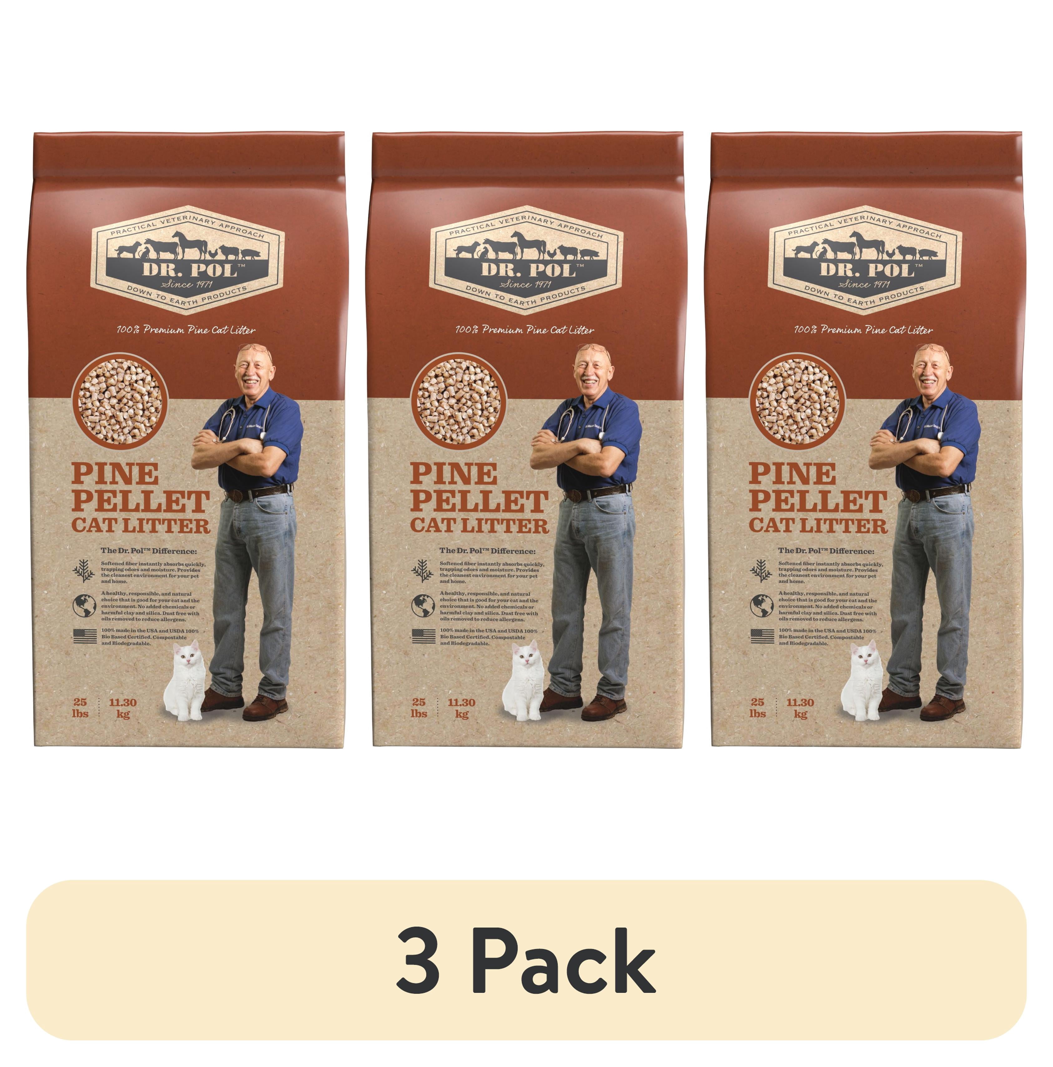 (3 pack) Dr. Pol Pine Pellet Cat Litter - 25lb Bag
