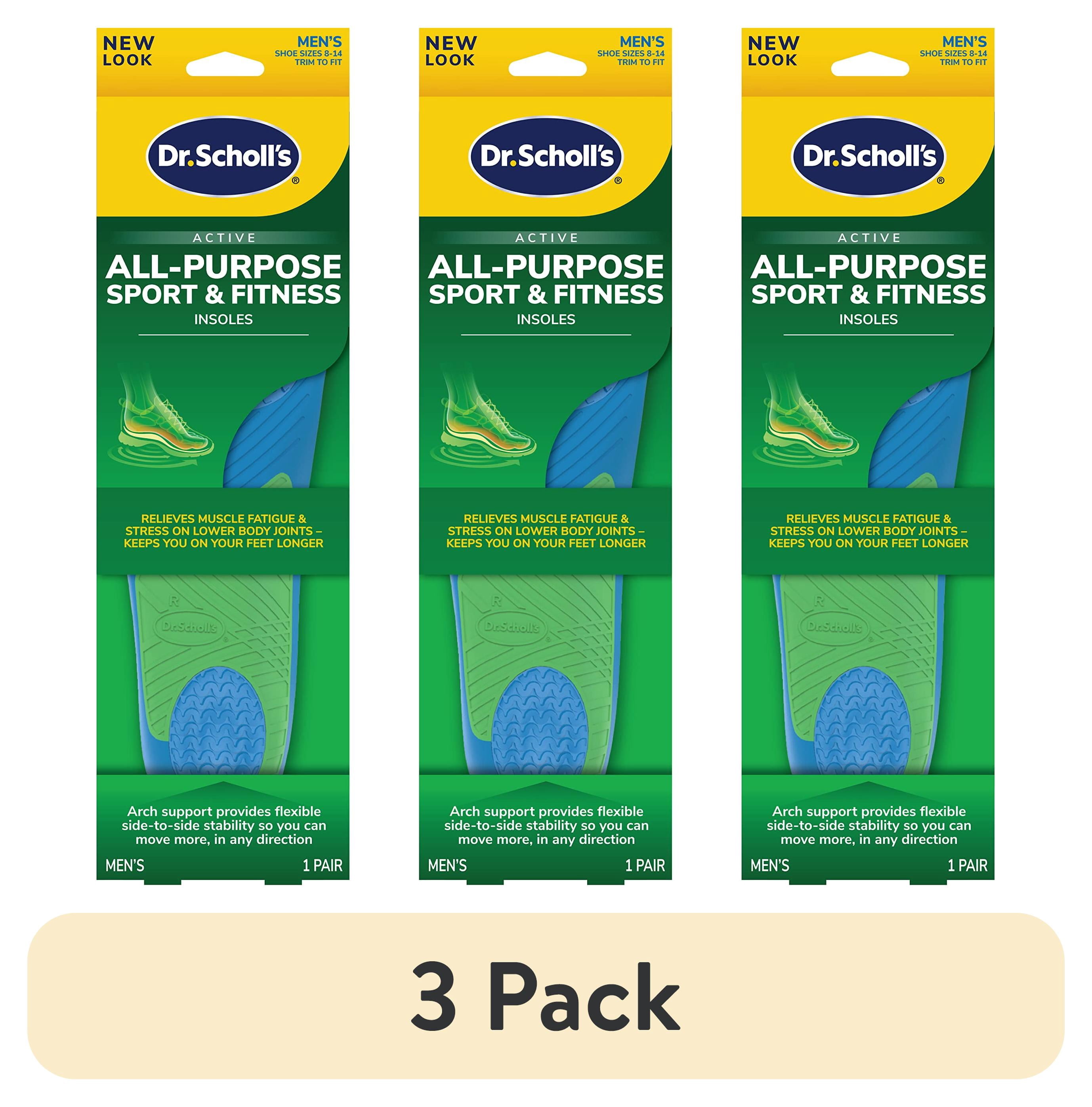 (3 pack) Dr. Scholl's All Sport & Fitness Insoles for Men Shoe Sizes 8-14, 1 Pair