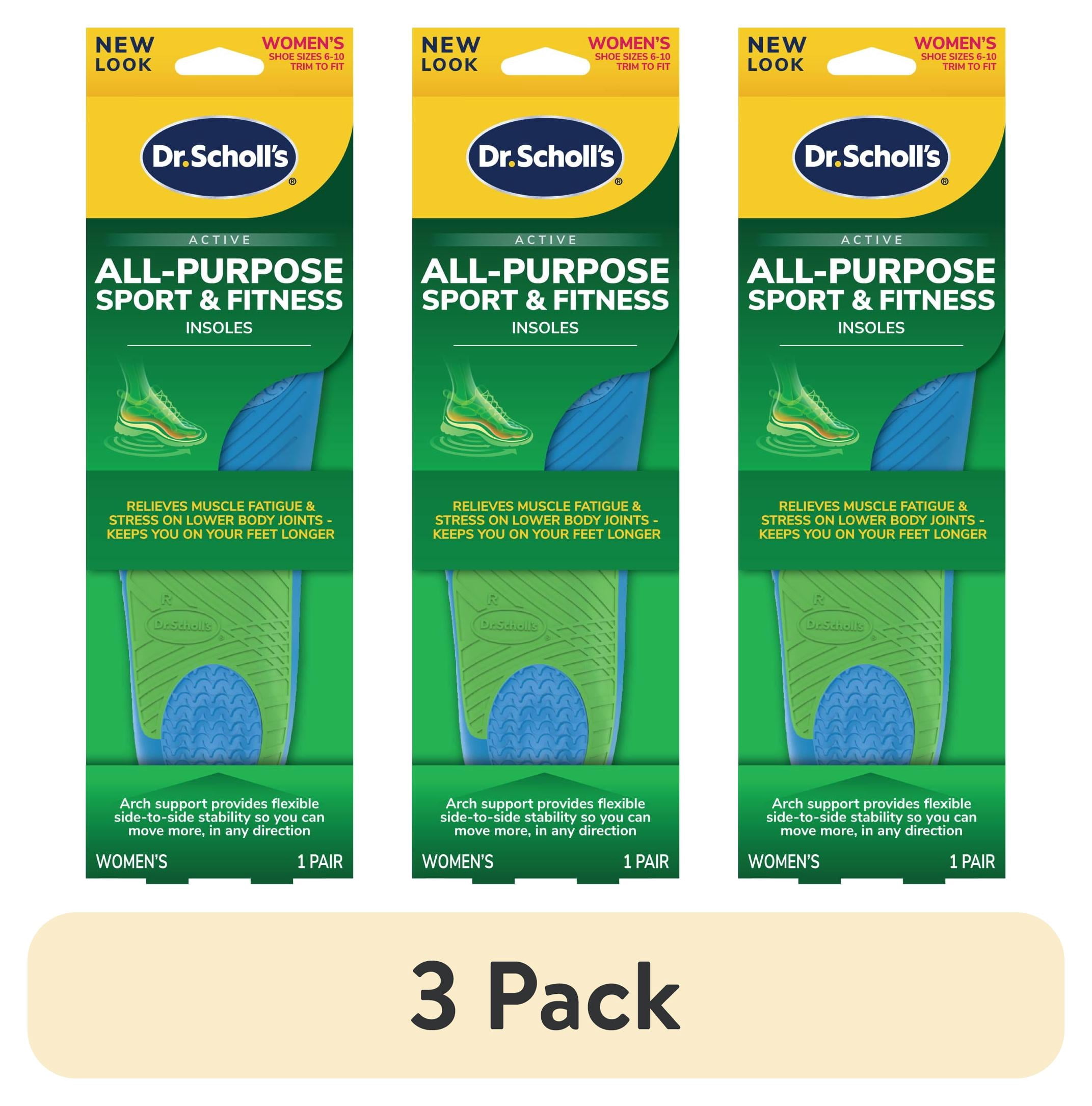 (3 pack) Dr. Scholl's All Sport & Fitness Insoles for Women Shoe Sizes 6-10, 1 Pair