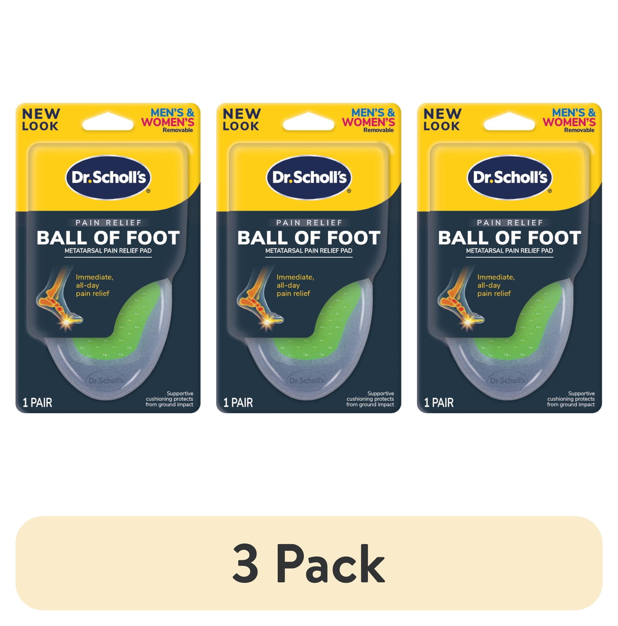 (3 pack) Dr. Scholl's Ball of Foot Metatarsal Pain Relief Pad for Men and Women, 1 Pair