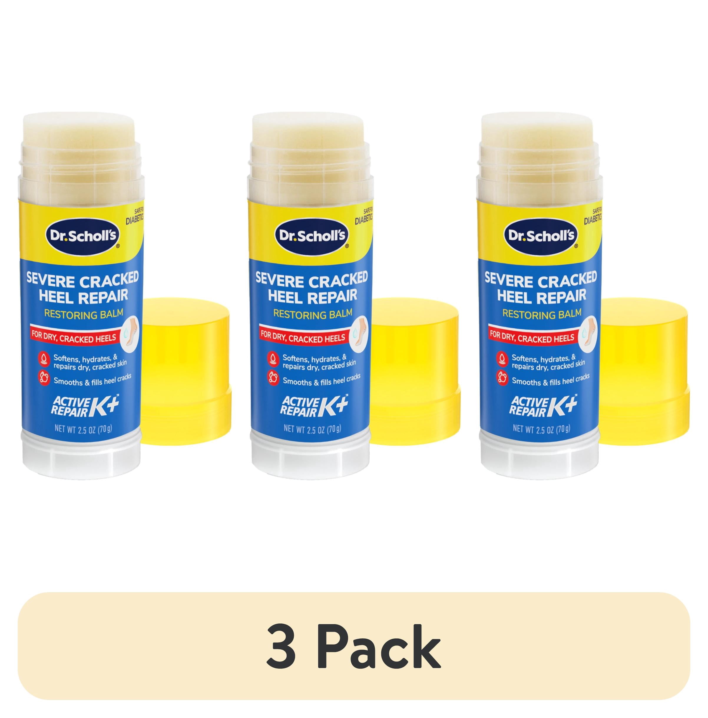 (3 pack) Dr. Scholl's Cracked Heel Repair Balm (2.5oz) 25% Urea. Heals and Moisturizes feet