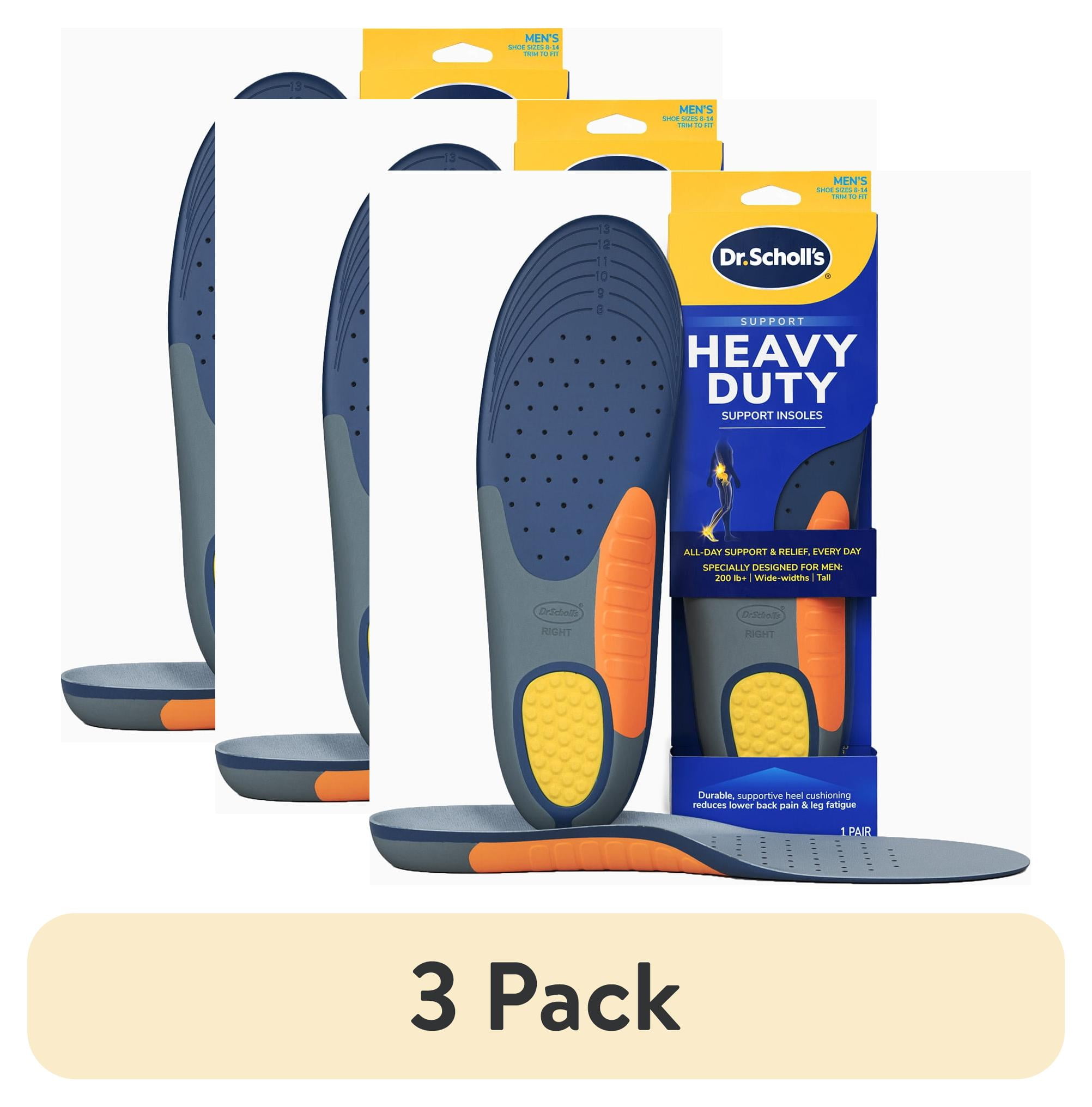 (3 pack) Dr. Scholl's Heavy Duty Insoles Men's Foot Arch Support, 1 Pair