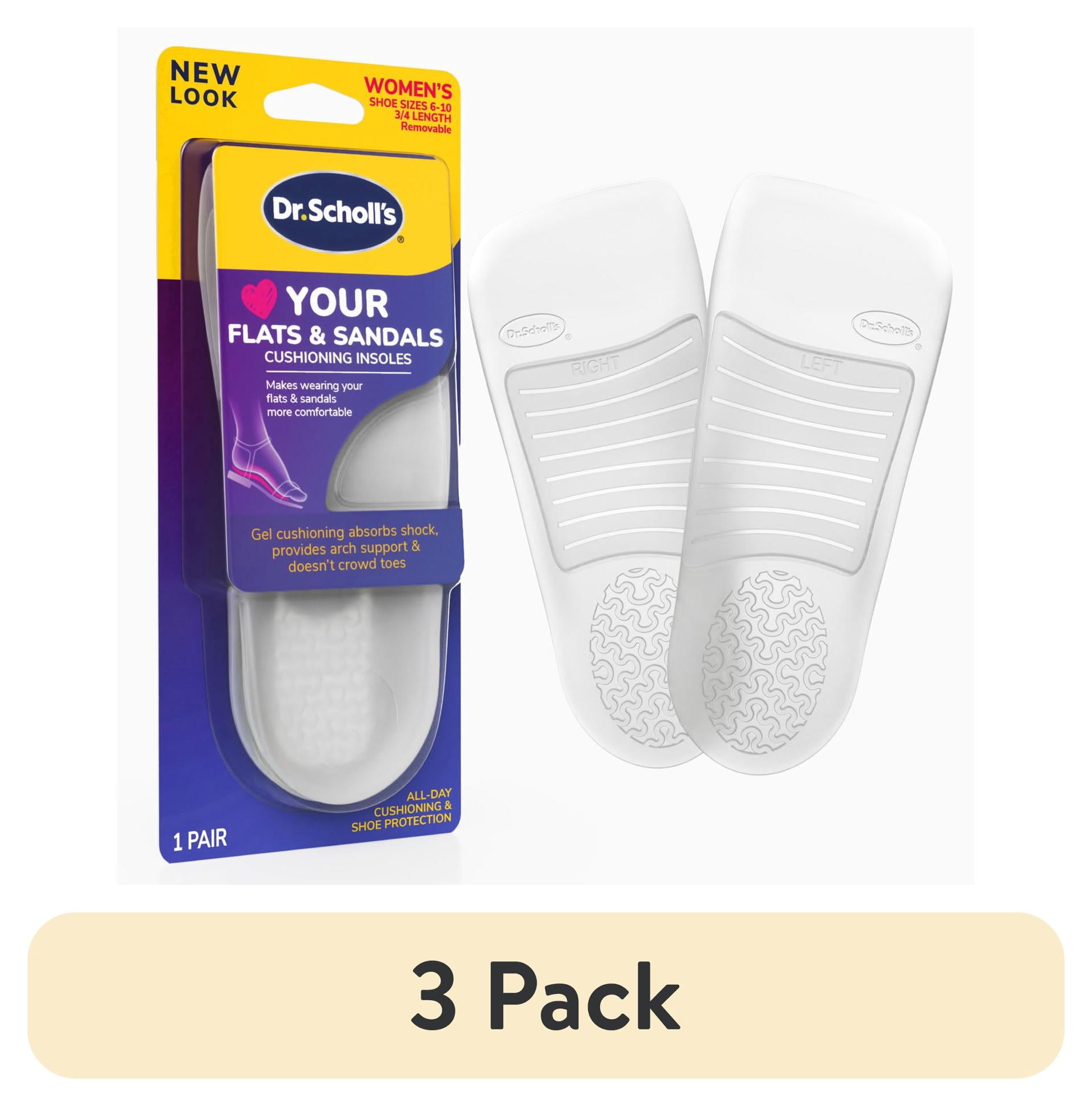 (3 pack) Dr. Scholl's® Love Your Flats & Sandals 3/4 Length Gel Insoles, All-day Comfort, 1 Pair