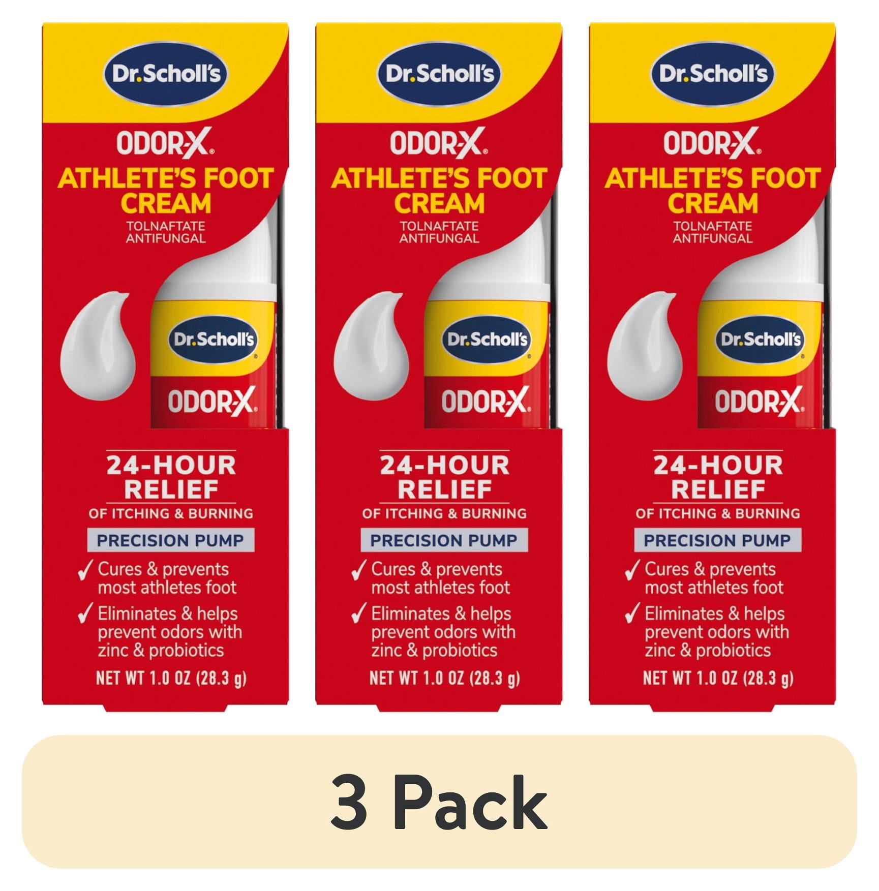 (3 pack) Dr. Scholl’s Odor-X Athlete's Foot Antifungal Cream 24 Hour Itch & Burn Relief