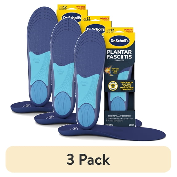 (3 pack) Dr. Scholl's Plantar Fasciitis Pain Relief Arch Support Orthotics, Women Shoe Sizes 6-10, 1 Pair