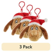(3 pack) Dr. Seuss' How The Grinch Stole Christmas Max 3.5in Plush Toy Clip by Ruz