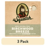 3 pack Dr. Squatch Mens Soap, Natural Bar Soap for Men, Birchwood Breeze, 5 oz