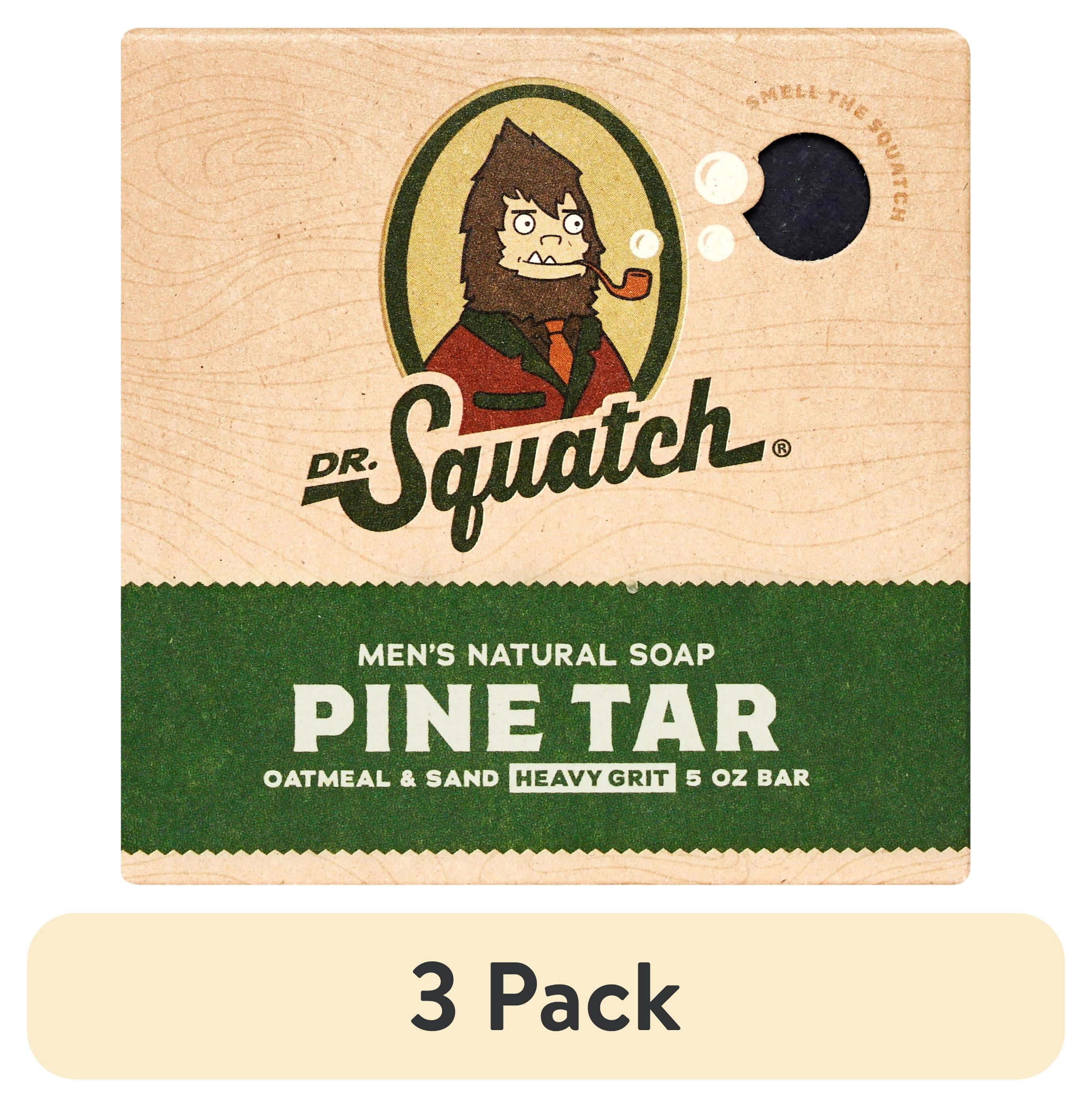 (3 pack) Dr. Squatch Pine Tar Natural Bar Soap for Men, 5 oz
