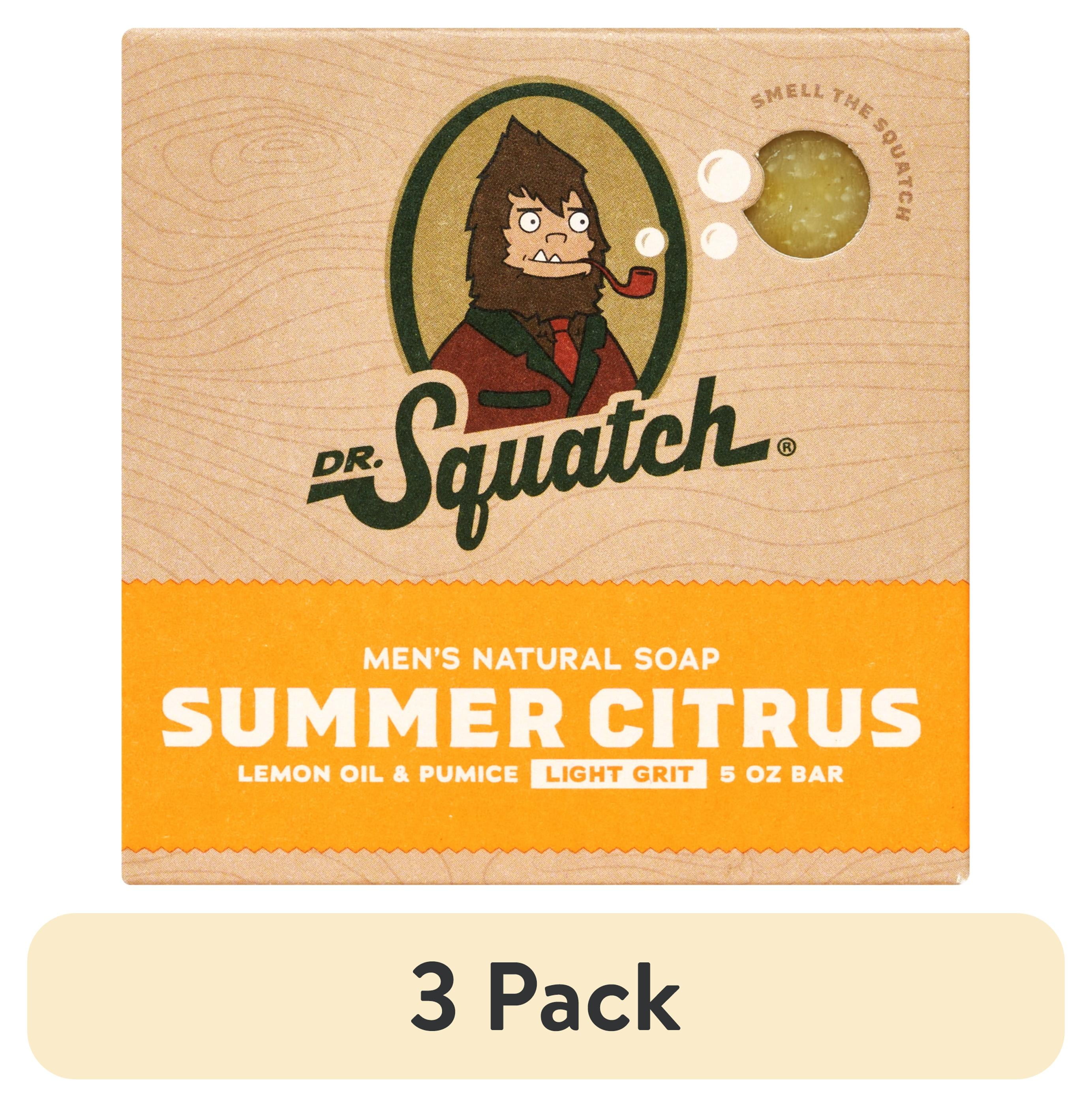 3 pack) Dr. Squatch Men's Soap, Natural Bar Soap for Men, Summer