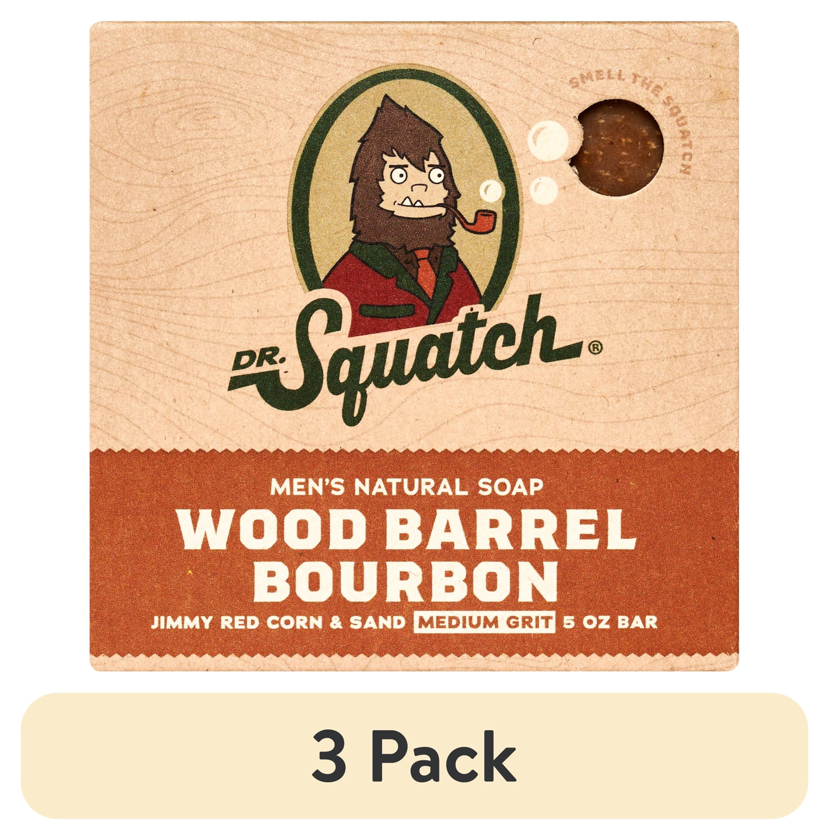 (3 pack) Dr. Squatch Men's Soap, Natural Bar Soap for Men, Wood Barrel Bourbon, 5 oz