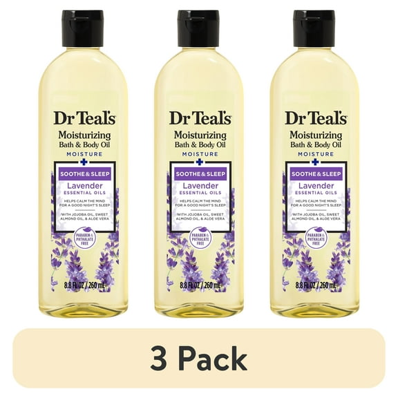 (3 pack) Dr Teal's Soothe & Sleep with Lavender Body and Bath Oil, 8.8 fl oz