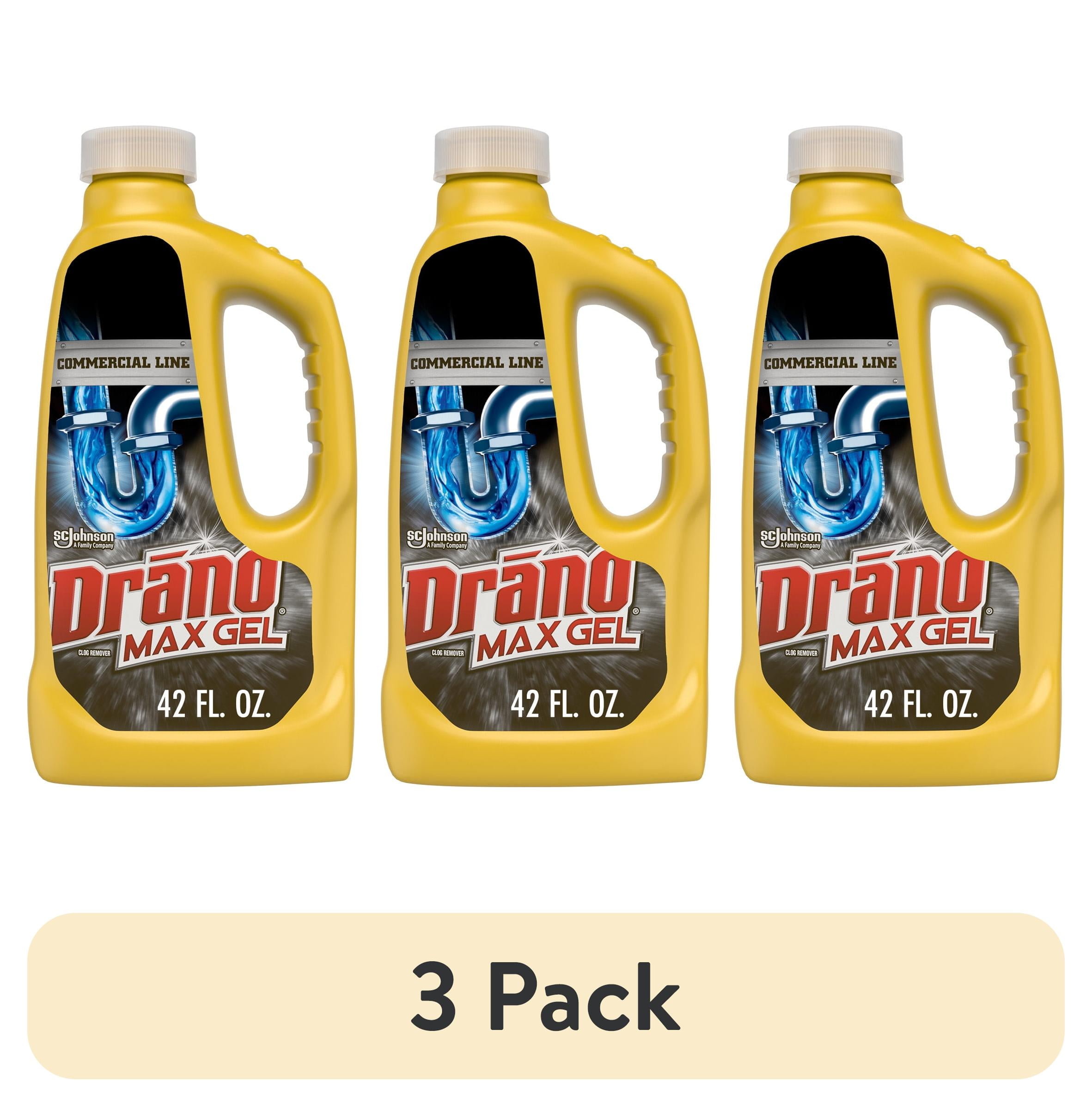 (3 pack) Drano Max Gel Drain Clog Remover, Commercial Line, 42 fl oz