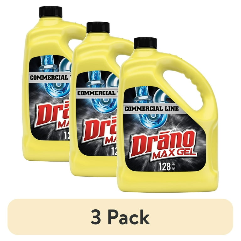 pack) Drano Max Gel Drain Clog Remover, Commercial Line, 128 oz