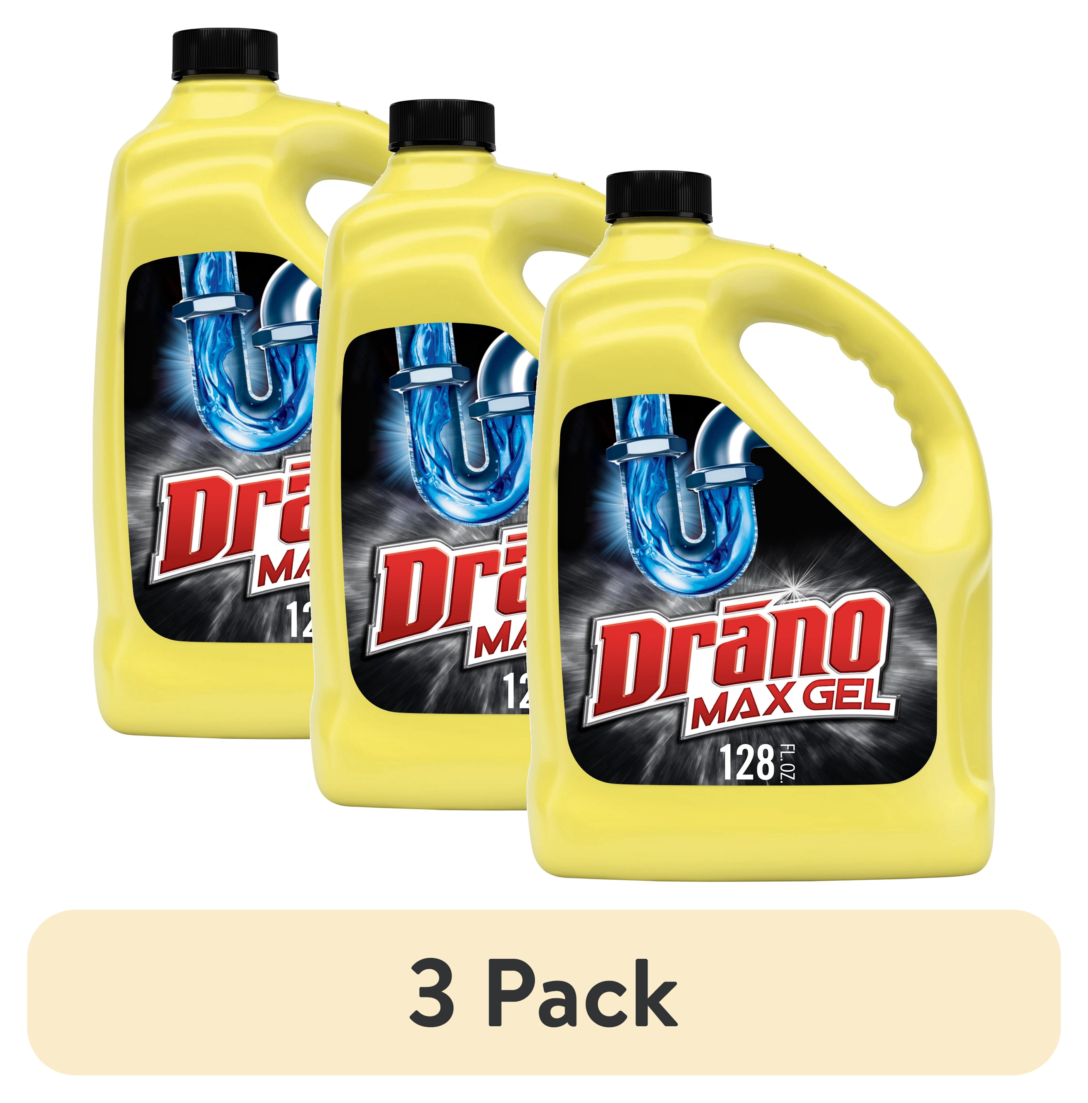 (3 pack) Drano Max Gel Drain Clog Remover, Commercial Line, 128 fl oz