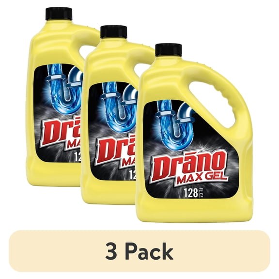 (3 pack) Drano Max Gel Drain Clog Remover, Commercial Line, 128 fl oz