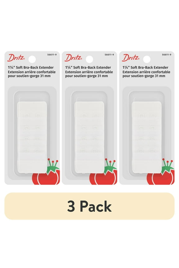 (3 pack) Dritz 1.25" Soft White Bra Extender Hooks, 2 Count