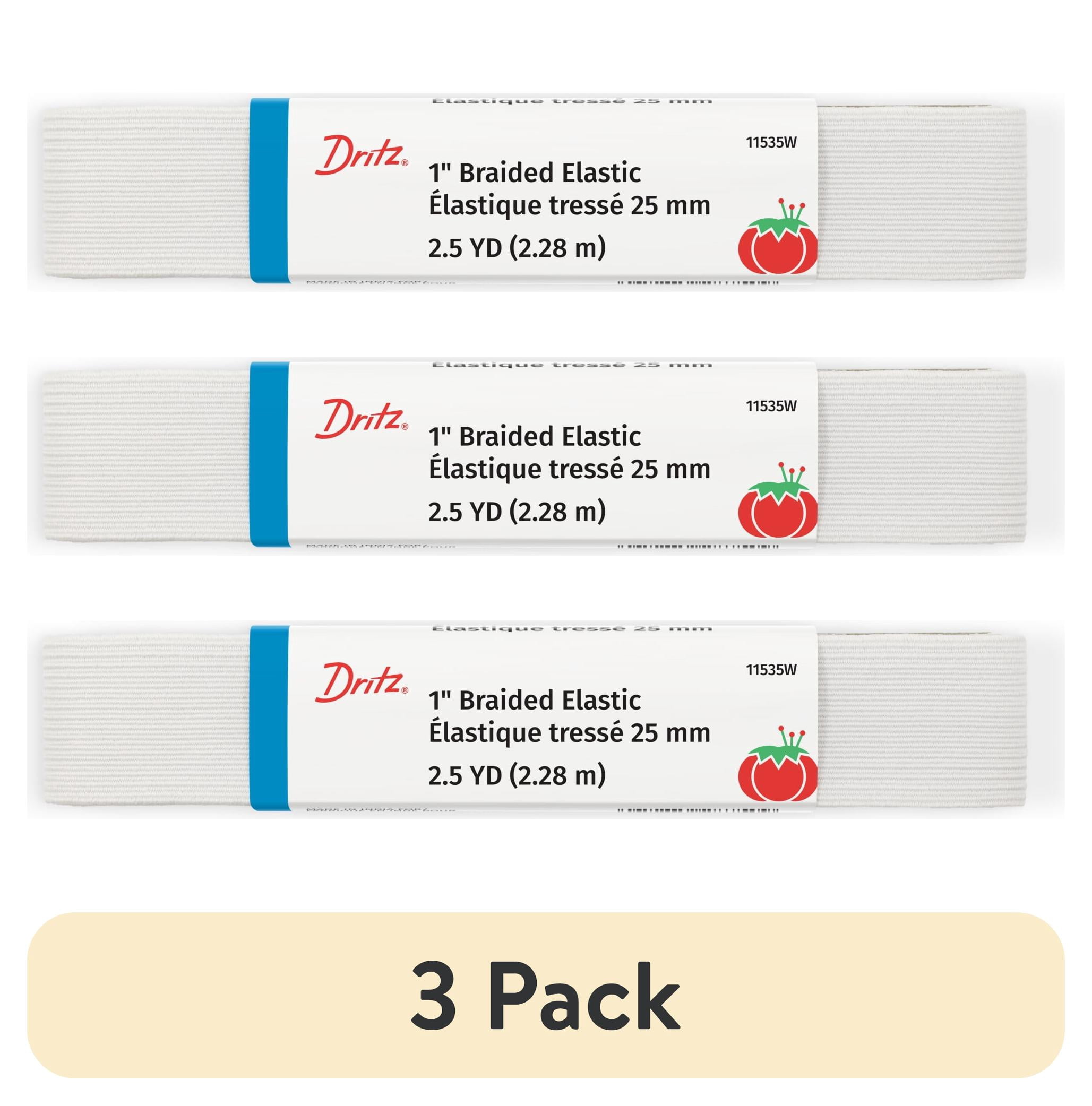 (3 pack) Dritz 1" Sewing & Crafting Braided Elastic White 2.5 Yards