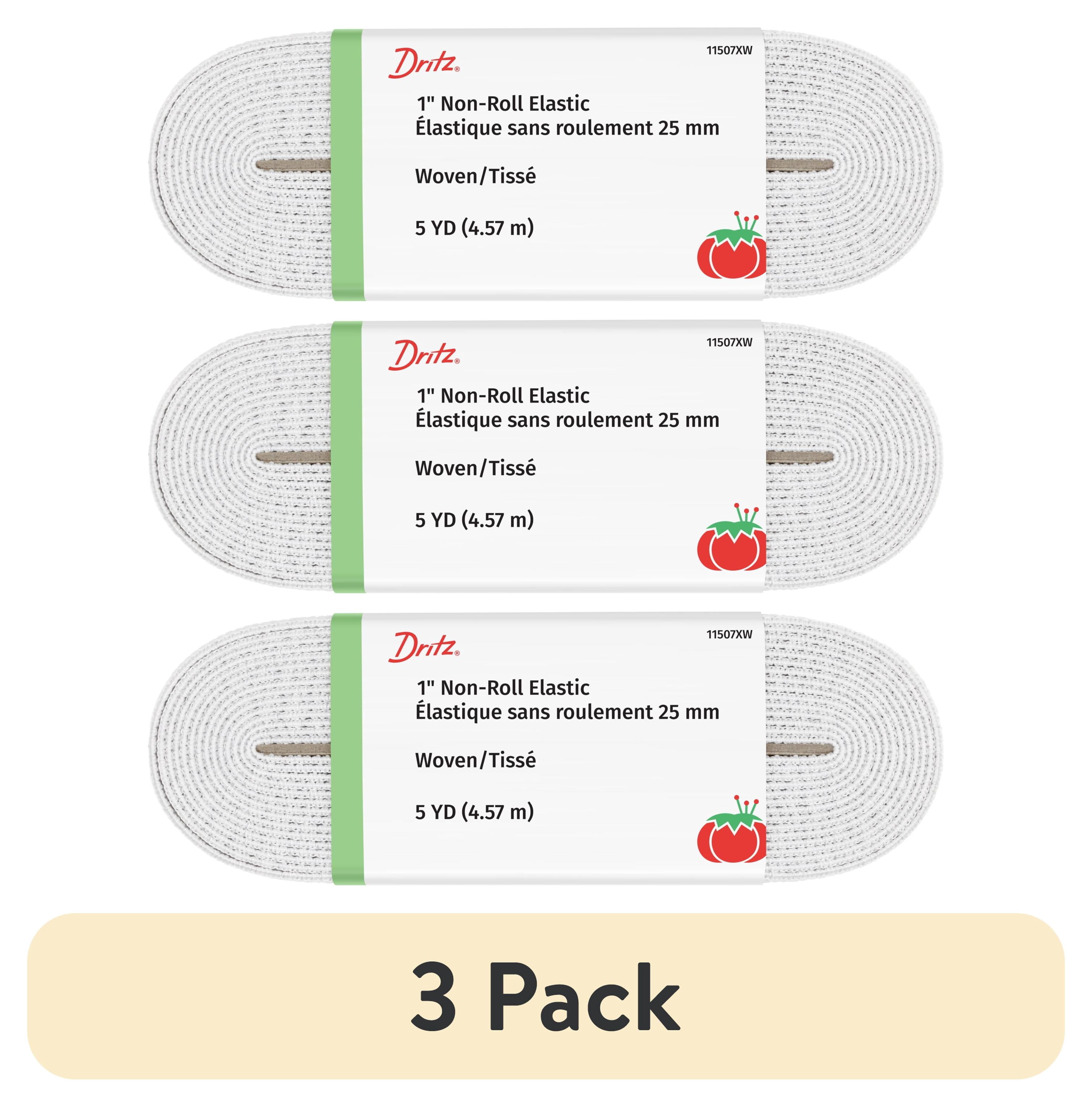 (3 pack) Dritz 1" Sewing & Crafting Non-Roll Elastic White 2.5 Yards