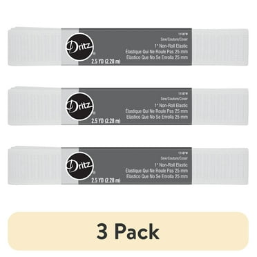 (3 pack) Dritz 1" Sewing & Crafting Non-Roll Elastic White 2.5 Yards