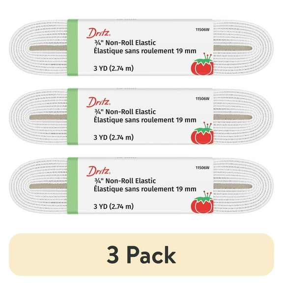 (3 pack) Dritz 3/4" Sewing & Crafting Non-Roll Elastic White 3 Yards